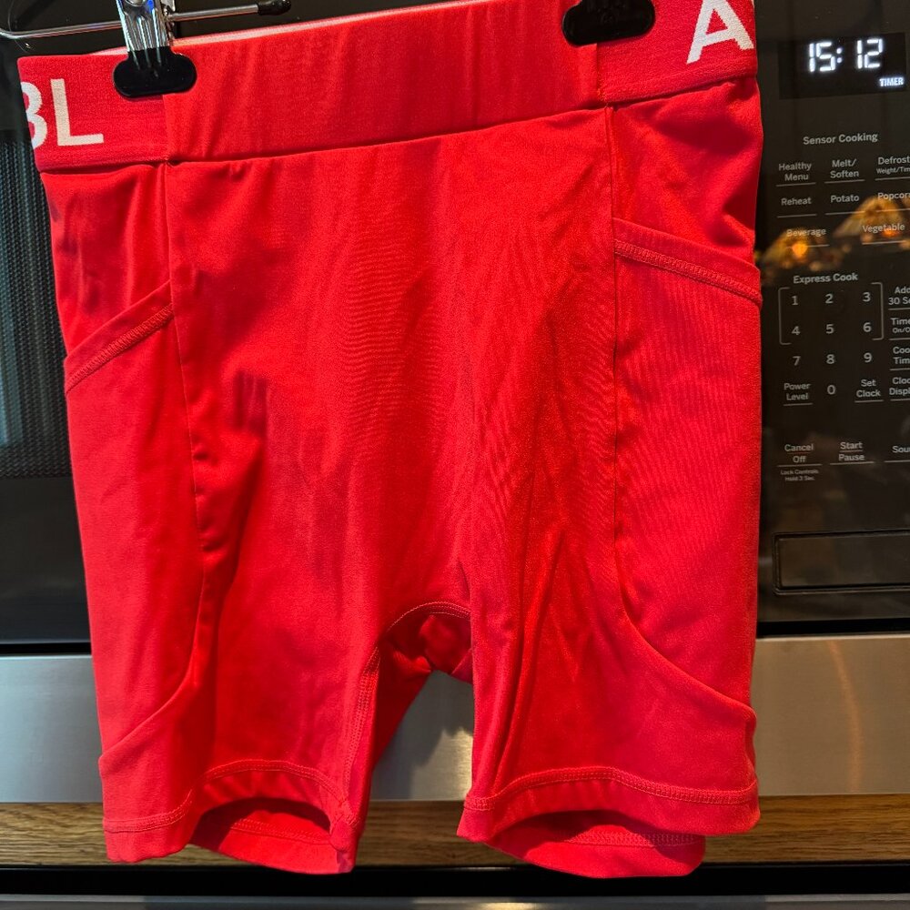 AYBL Women's Staple Seamless Training Shorts in Red Medium